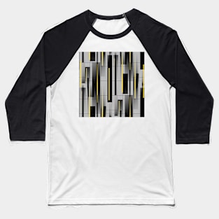 Off The Grid Yellow - Abstract Geometric Painting Baseball T-Shirt